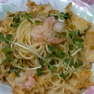 お惣菜・かき揚げの「リメイク～☆パスタだよ♪」